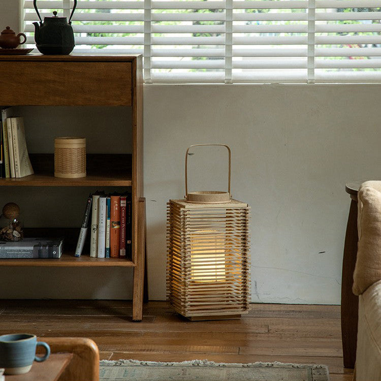 rattan lantern, wooden base lamp, handcrafted rattan light, wabi-sabi decor, natural rattan lighting, ambient table lamp, handmade home decor, rustic lantern, boho room lighting,