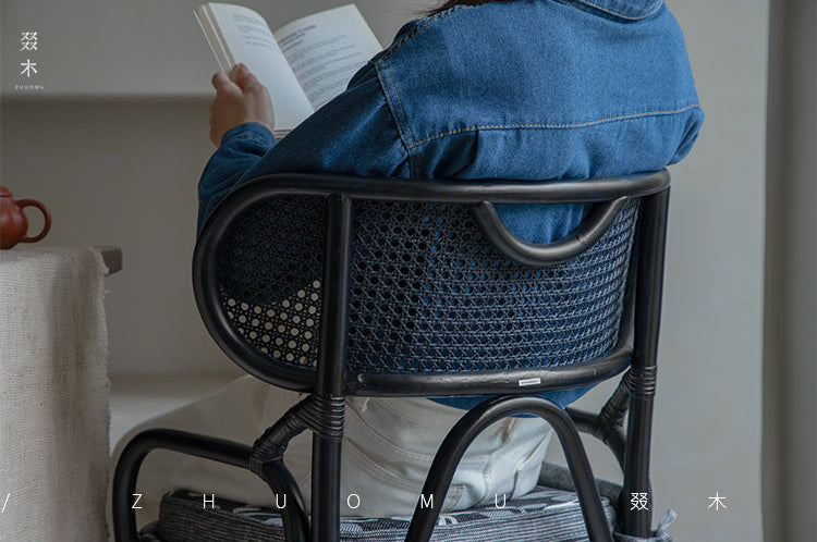 rattan swivel chair, handwoven rattan armchair, rotating rattan chair, vintage rattan seat, bamboo swivel chair, natural rattan furniture, handcrafted rattan lounge chair, tea room chair, dining rattan chair
