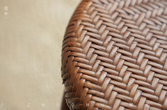 rattan stool, handwoven rattan stool, rattan carry stool, natural rattan furniture, portable stool, entryway stool, handcrafted seat, bohemian home decor