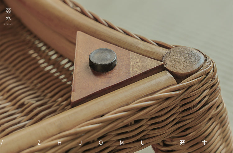 rattan coffee table, rattan tea table, handwoven rattan furniture, bamboo table, natural rattan decor, double layer coffee table, japanese wabi-sabi furniture, handcrafted rattan table, boho living room decor