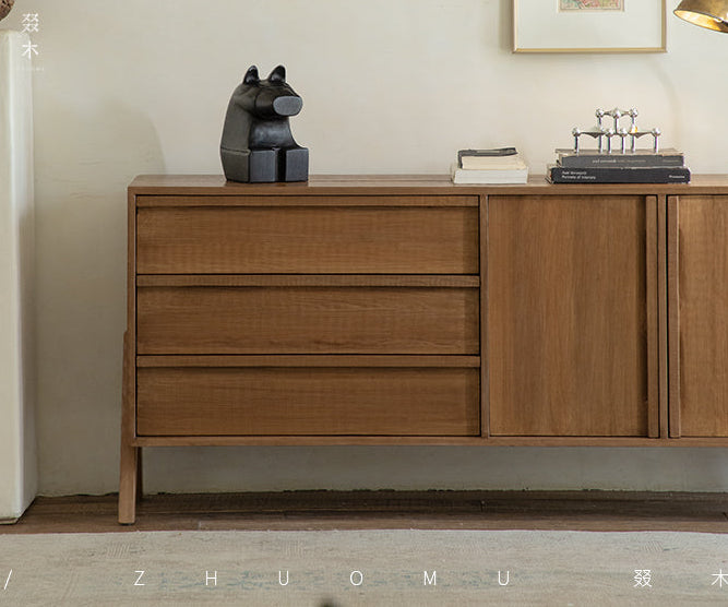 reclaimed wood sideboard, wabi sabi cabinet, japanese wood furniture, handcrafted sideboard, minimalist buffet cabinet, solid wood credenza, sustainable teak furniture, mid century storage, piexlculpt furniture