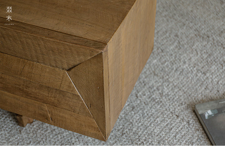 solid wood TV console, handcrafted media cabinet, minimalist TV stand, reclaimed wood furniture, artisan TV unit, japanese scandi furniture, wabi-sabi console, modern wood sideboard, low wood cabinet