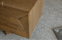 solid wood TV console, handcrafted media cabinet, minimalist TV stand, reclaimed wood furniture, artisan TV unit, japanese scandi furniture, wabi-sabi console, modern wood sideboard, low wood cabinet