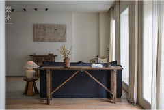 nami console table, long wood table, wabi sabi furniture, japanese minimalist furniture, solid wood entryway table, handcrafted long table, zen furniture, piexlculpt studio, rustic teak console, japanese style hallway table