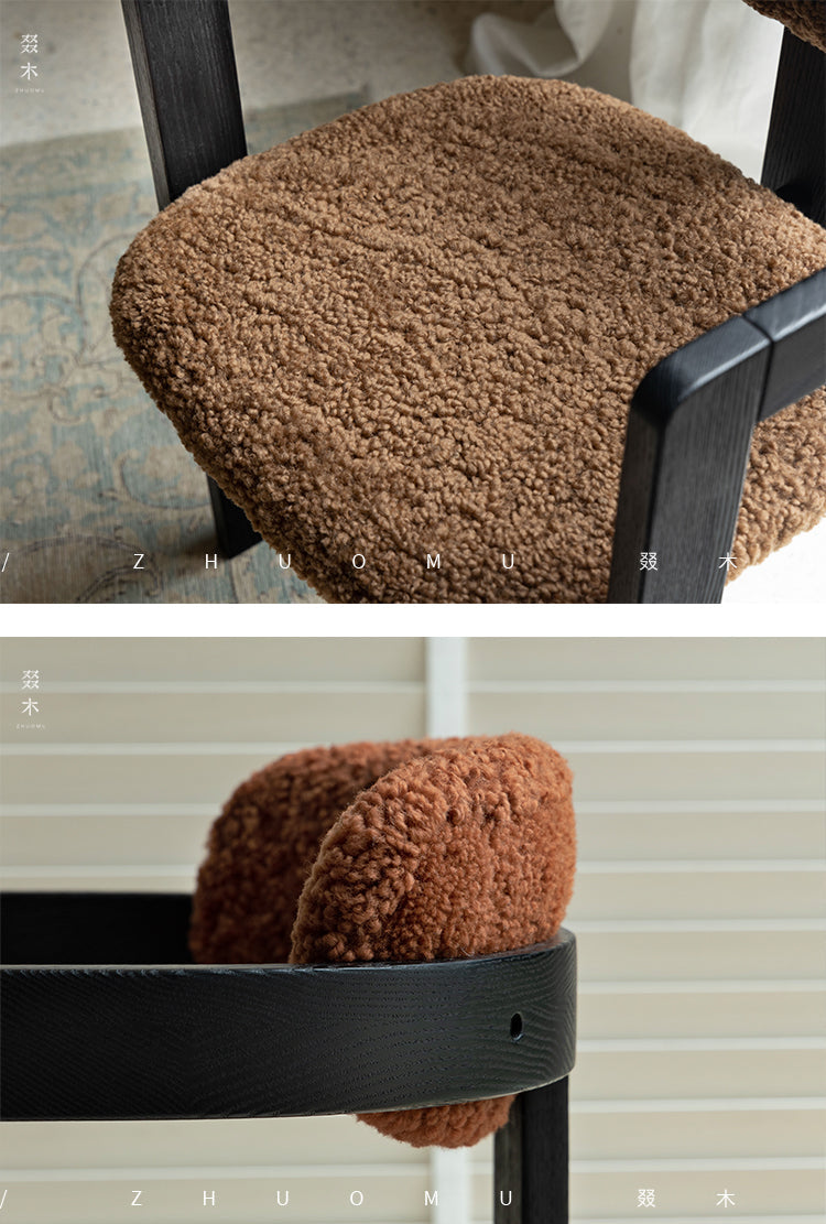 marais dining chair, boucle dining chair, french vintage furniture, mid century dining chair, solid wood chair, upholstered chair, wabi sabi furniture, piexlculpt studio, cozy minimalist furniture, modern farmhouse chair