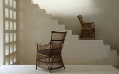 rattan lounge chair, rattan armchair, natural rattan chair, handwoven rattan furniture, tropical lounge chair, wabi-sabi furniture, bohemian furniture, relaxation chair, artisan rattan