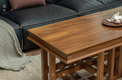 rin square table, solid teak table, wabi sabi furniture, japanese minimalist furniture, handcrafted wood accent table, piexlculpt studio, zen furniture, solid wood tea table, architectural side table, teak display table