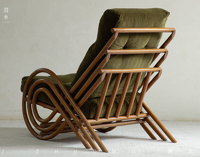 rattan lounge chair, rattan recliner, handwoven rattan chair, vintage rattan furniture, bamboo lounge chair, natural rattan seat, handmade rattan relax chair, boho rattan chair, southeast asian furniture, wabi-sabi decor