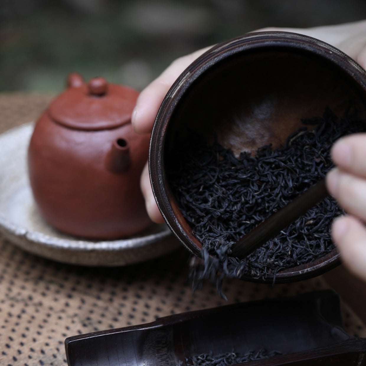 bamboo tea caddy, carved bamboo tea canister, leaf pattern tea jar, airtight tea storage, handcrafted tea container, wood engraving art, Piexlculpt Studio, artisan bamboo crafts, japanese tea box, loose leaf storage jar