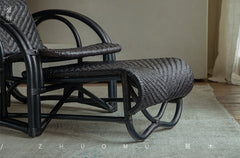 rattan recliner, rattan lounge chair, handwoven rattan furniture, vintage rattan chair, bamboo recliner, natural rattan seat, handcrafted rattan lounger, boho rattan furniture, southeast asian furniture
