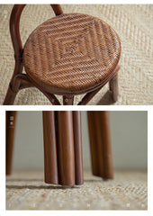 rattan stool, handwoven rattan stool, rattan carry stool, natural rattan furniture, portable stool, entryway stool, handcrafted seat, bohemian home decor