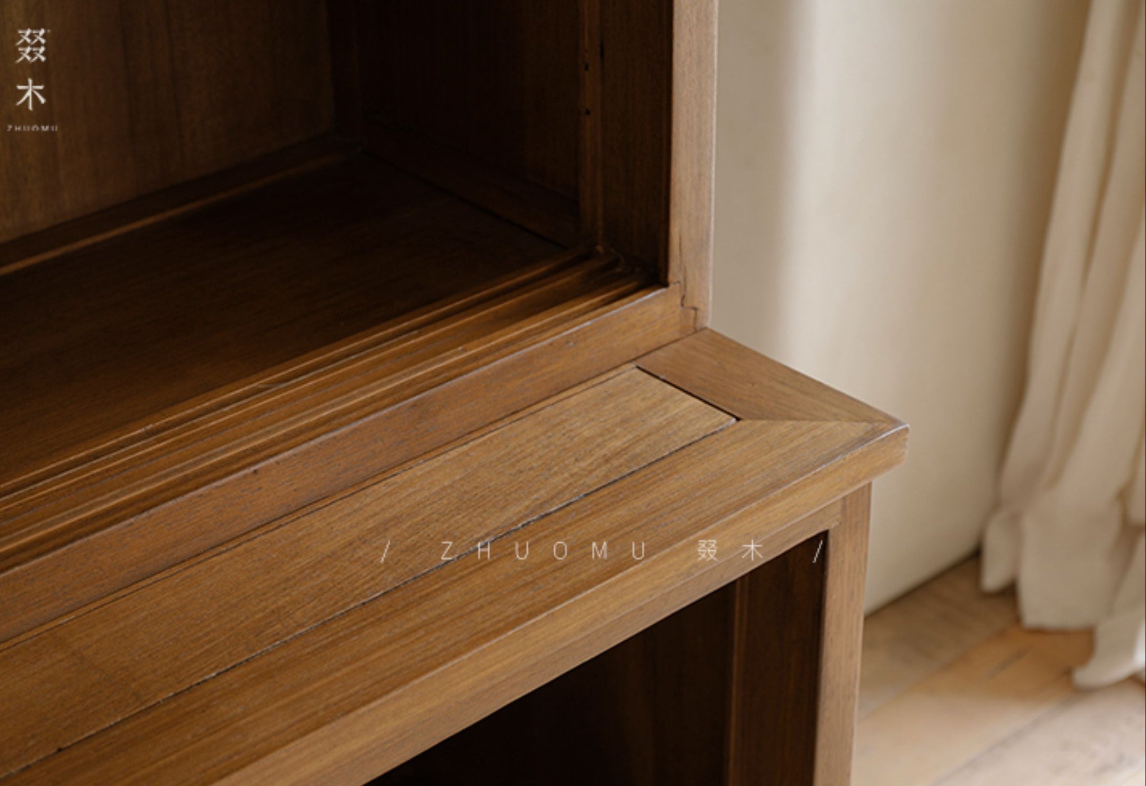 handcrafted wood cabinet, solid wood bookshelf, glass door cabinet, sliding wood cabinet, natural wood furniture, artisan wood furniture, minimalist storage cabinet, wabi-sabi furniture, boho wood shelf