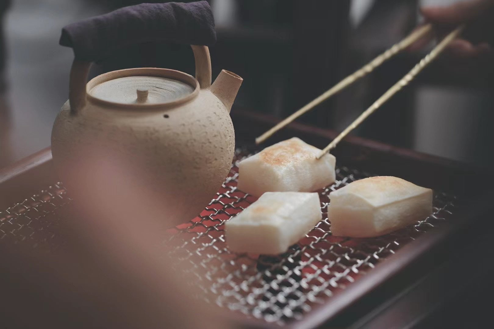 bamboo charcoal stove, pearwood tea brazier, handcrafted tea heater, wood tea stove, artisan charcoal brazier, traditional tea fire pot, gongfu tea accessories, wood engraving art, luxury tea ceremony set