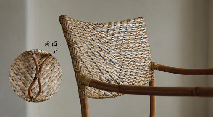 rattan dining chair, rattan armchair, tropical bistro chair, handwoven rattan furniture, natural rattan dining chair, bohemian furniture, rattan patio chair, tropical style chair