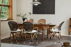 rattan armchair, banana fiber chair, rattan dining chair, handwoven rattan furniture, french café chair, natural rattan seat, bohemian dining furniture, tropical rattan armchair