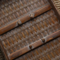 bamboo tea chest, portable tea box, outdoor tea storage, handwoven bamboo case, tea accessory organizer, bamboo picnic chest, oriental tea set box, handcrafted bamboo chest, Piexlculpt tea storage