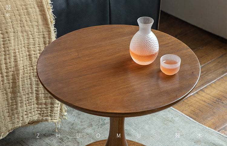 enso side table, solid wood pedestal table, wabi sabi furniture, japanese minimalist decor, handcrafted wood table, piexlculpt studio, zen side table, natural oak table, wooden accent table, small round table