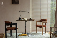 marais dining chair, boucle dining chair, french vintage furniture, mid century dining chair, solid wood chair, upholstered chair, wabi sabi furniture, piexlculpt studio, cozy minimalist furniture, modern farmhouse chair