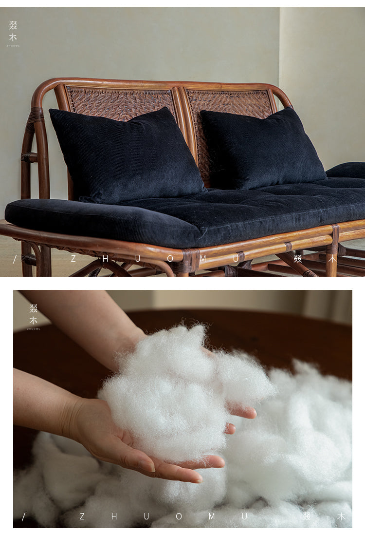 rattan loveseat, rattan sofa, rattan daybed, handwoven rattan furniture, natural rattan couch, double seat sofa, bohemian interior design, handcrafted lounge furniture