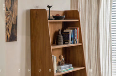 teak bookshelf, rolling cabinet, movable wood shelf, solid teak furniture, mid century furniture, teak storage cabinet, wooden bookshelf with wheels, handcrafted teak furniture, indonesian teak cabinet, piexlculpt studio