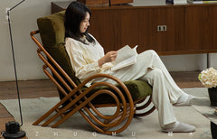 rattan lounge chair, rattan recliner, handwoven rattan chair, vintage rattan furniture, bamboo lounge chair, natural rattan seat, handmade rattan relax chair, boho rattan chair, southeast asian furniture, wabi-sabi decor