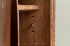 mid century teak sideboard, sliding door cabinet, danish modern credenza, handcrafted teak furniture, solid wood buffet, mcm furniture, minimalist teak console, vintage teak cabinet, artisan wood furniture