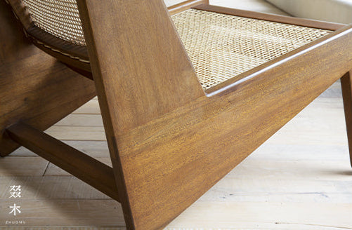 Chandigarh chair, rattan wood furniture, modernist wooden furniture, handwoven armchair, solid wood dining chair, minimalist home decor, mid-century design