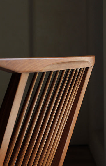 naka lounge chair, japanese recliner, wabi sabi furniture, george nakashima chair, solid wood armchair, minimalist wood chair, handmade wooden furniture, linen cushion chair, modern japanese furniture, piexlculpt