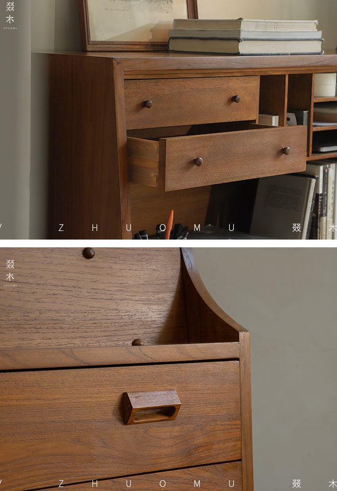 mid century secretary desk, teak writing cabinet, danish modern furniture, mcm teak desk, handcrafted wood furniture, vintage writing bureau, solid wood secretary desk, scandinavian teak furniture, minimalist wood desk