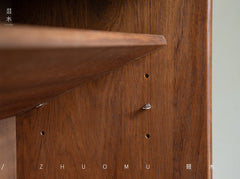 mid century teak sideboard, tambour door cabinet, teak credenza, handcrafted teak furniture, danish modern sideboard, mcm furniture, vintage teak cabinet, solid wood buffet, minimalist teak console