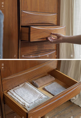 mid century tall cabinet, teak storage cabinet, danish modern furniture, solid teak credenza, handcrafted wood furniture, mcm storage unit, vertical teak cabinet, minimalist wood cabinet, solid wood furniture