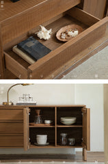 reclaimed wood sideboard, wabi sabi cabinet, japanese wood furniture, handcrafted sideboard, minimalist buffet cabinet, solid wood credenza, sustainable teak furniture, mid century storage, piexlculpt furniture