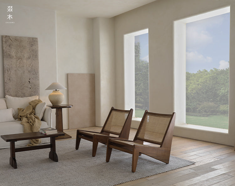 Chandigarh chair, rattan wood furniture, modernist wooden furniture, handwoven armchair, solid wood dining chair, minimalist home decor, mid-century design