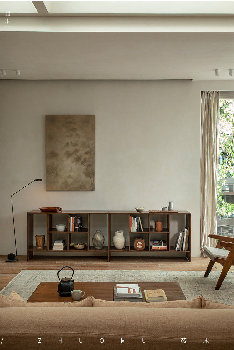 chandigarh furniture, mid century open shelf, teak storage cabinet, le corbusier furniture, handcrafted wood shelf, architectural furniture, teak bookshelf, minimalist solid wood furniture, modular teak unit