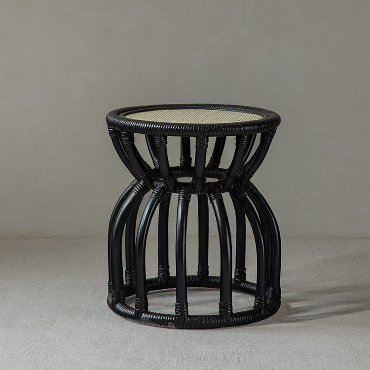 rattan side table, rattan accent table, rattan end table, handwoven rattan furniture, tropical style table, bohemian furniture, small rattan table, wicker round table