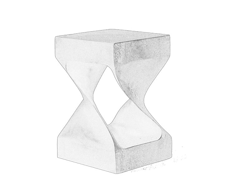 twist side table, sculptural wood stool, solid wood side table, carbon black furniture, wabi sabi furniture, minimalist furniture, piexlculpt studio, wooden pedestal table, organic design