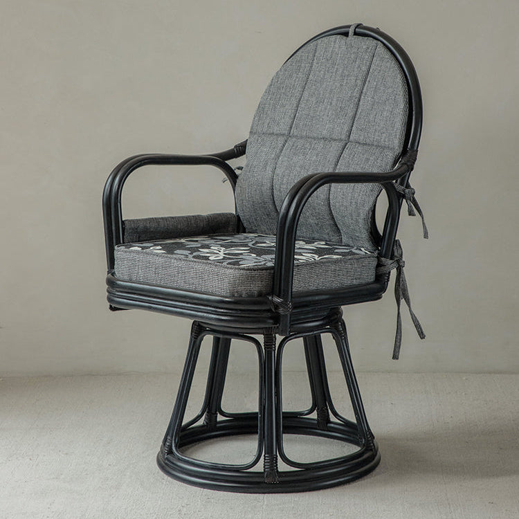 rattan swivel chair, handwoven rattan chair, rotating rattan chair, bamboo armchair, vintage rattan lounge chair, natural rattan furniture, handcrafted rattan seat, dining rattan chair, tea room chair, boho rattan furniture