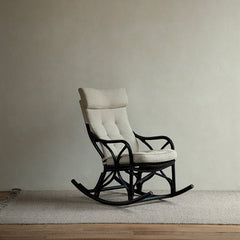 rattan rocking chair, rattan recliner, handwoven rattan furniture, natural rattan chair, bohemian interior, artisan rocking chair, lounge rattan seat, handcrafted rattan rocker