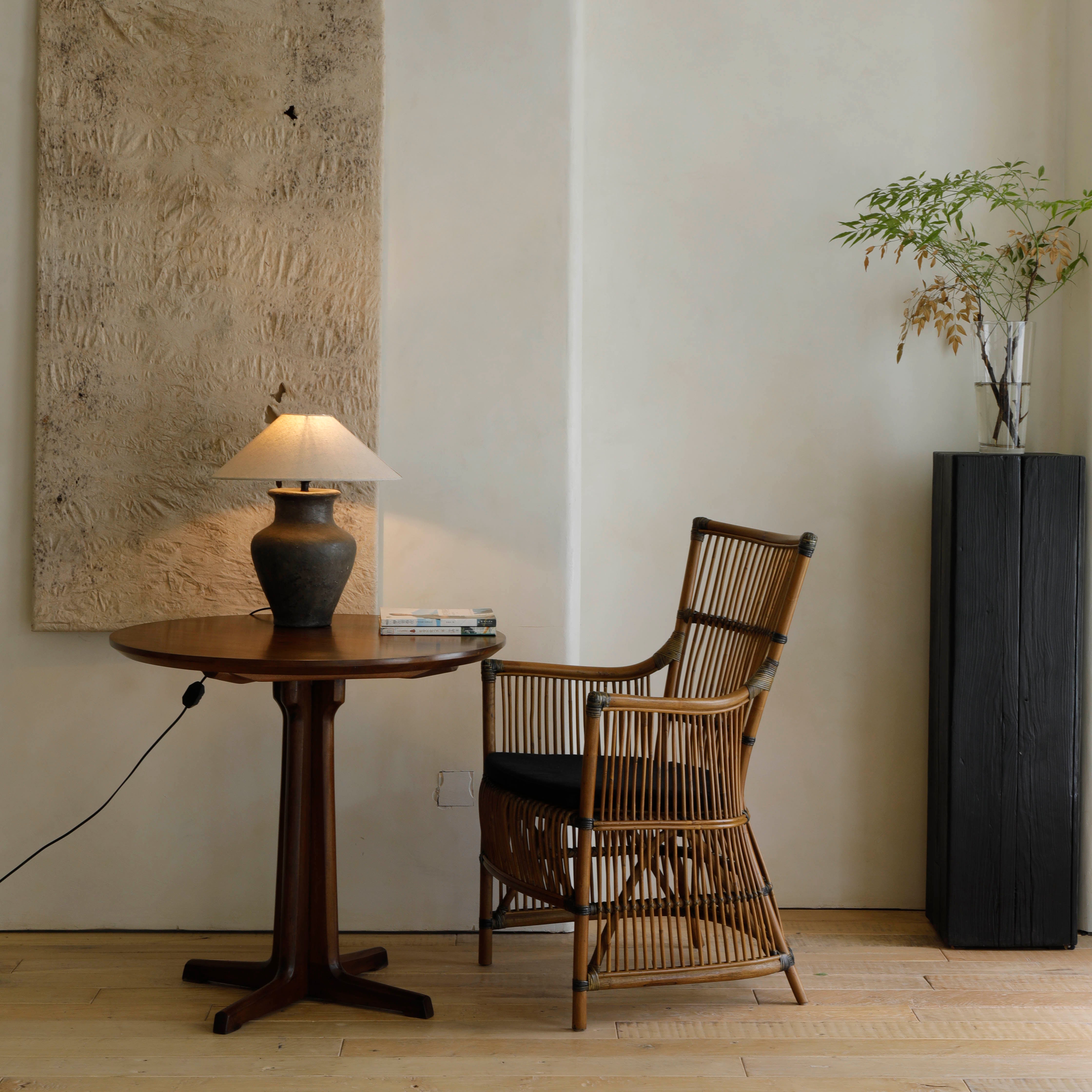 rattan lounge chair, rattan armchair, natural rattan chair, handwoven rattan furniture, tropical lounge chair, wabi-sabi furniture, bohemian furniture, relaxation chair, artisan rattan