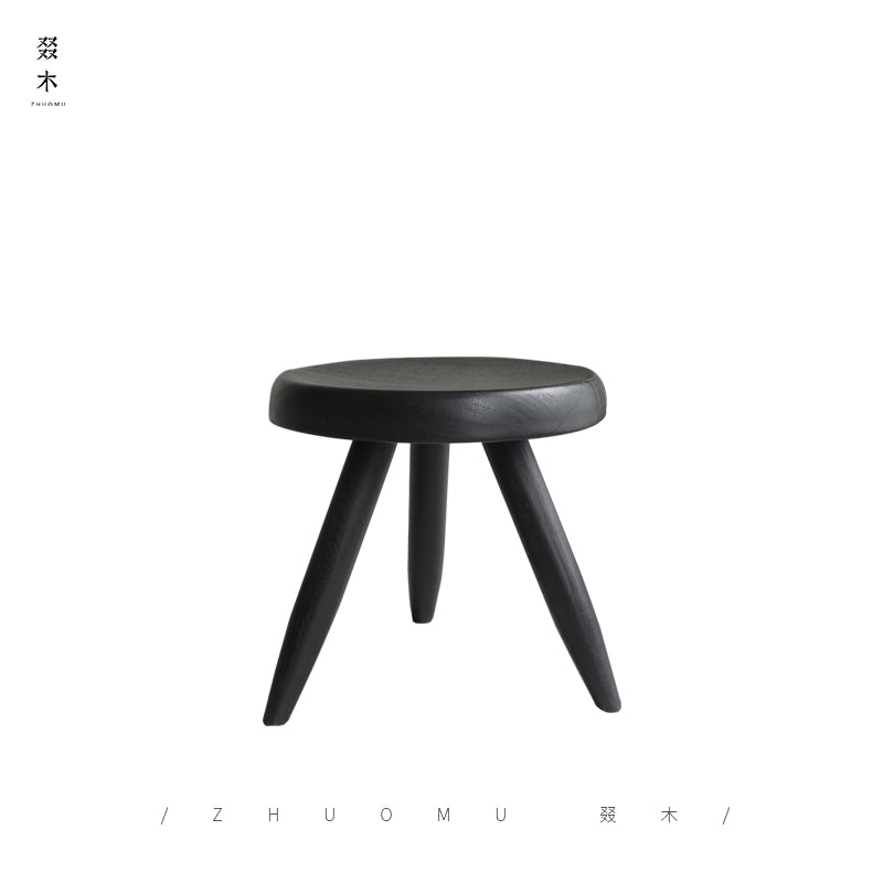 koto stool, round wood stool, japanese minimalist furniture, wabi sabi furniture, solid wood stool, handmade wooden furniture, accent stool, piexlculpt studio, modern wood decor, small wooden stool