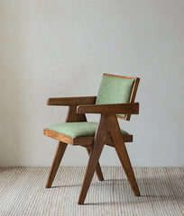Chandigarh chair, rattan wood furniture, modernist wooden furniture, handwoven armchair, solid wood dining chair, minimalist home decor, mid-century design