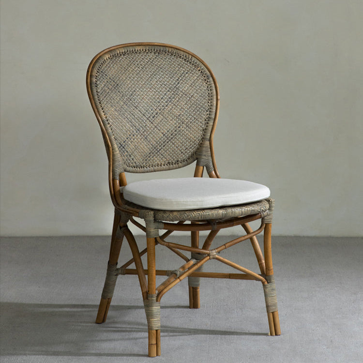 rattan bistro chair, banana fiber chair, rattan dining chair, french café chair, handwoven rattan furniture, natural rattan seat, bohemian dining furniture, wicker dining chair