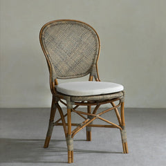 rattan bistro chair, banana fiber chair, rattan dining chair, french café chair, handwoven rattan furniture, natural rattan seat, bohemian dining furniture, wicker dining chair