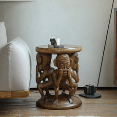 Senufo stool, African wood carving, tribal furniture, hand carved stool, wooden sculpture table, primitive design furniture, solid wood accent stool, piexlculpt