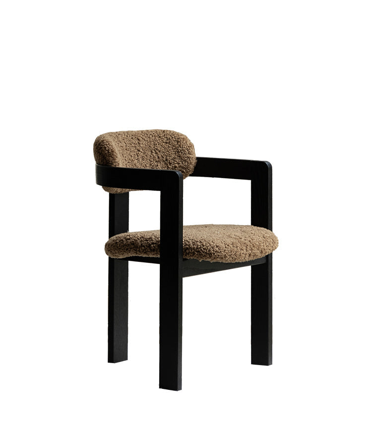 marais dining chair, boucle dining chair, french vintage furniture, mid century dining chair, solid wood chair, upholstered chair, wabi sabi furniture, piexlculpt studio, cozy minimalist furniture, modern farmhouse chair