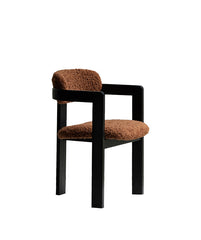 marais dining chair, boucle dining chair, french vintage furniture, mid century dining chair, solid wood chair, upholstered chair, wabi sabi furniture, piexlculpt studio, cozy minimalist furniture, modern farmhouse chair