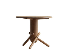 jester round dining table, sculptural dining table, solid wood table, wabi sabi furniture, piexlculpt studio, japanese minimalist furniture, mid century modern table, small space dining, handcrafted wood table, round wooden dining table