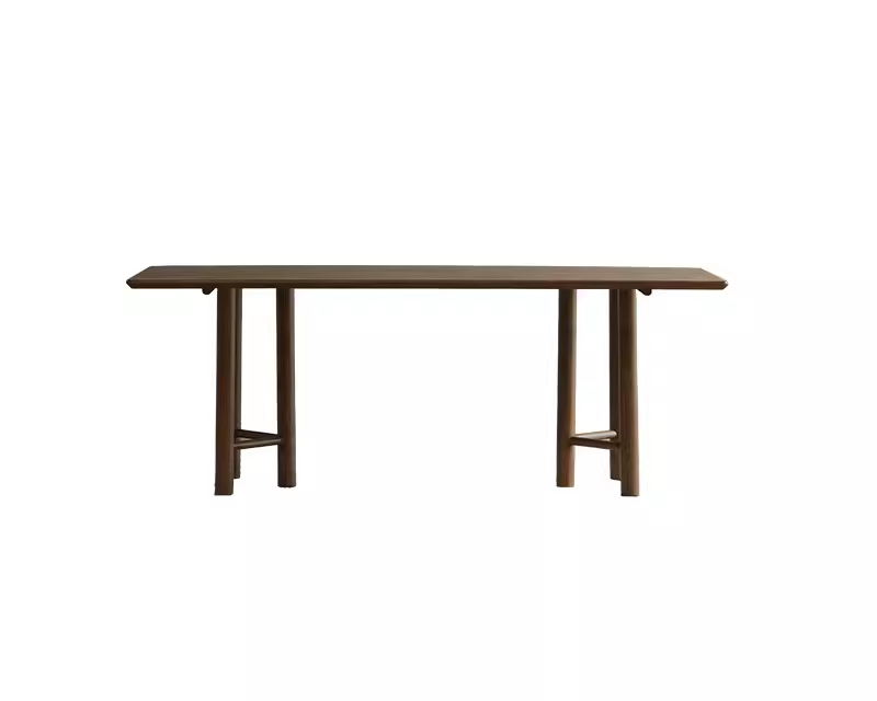 roku dining table, six leg dining table, sculptural wood table, solid wood work table, wabi sabi furniture, piexlculpt studio, japanese minimalist furniture, handcrafted oak table, solid wood rectangular table