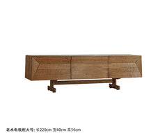 solid wood TV console, handcrafted media cabinet, minimalist TV stand, reclaimed wood furniture, artisan TV unit, japanese scandi furniture, wabi-sabi console, modern wood sideboard, low wood cabinet