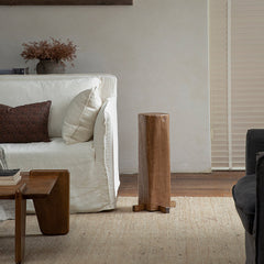 timber column stool, rustic wood side table, solid wood pedestal, wabi sabi furniture, natural wood decor, organic design, minimalist wooden stand, handcrafted stool, piexlculpt studio